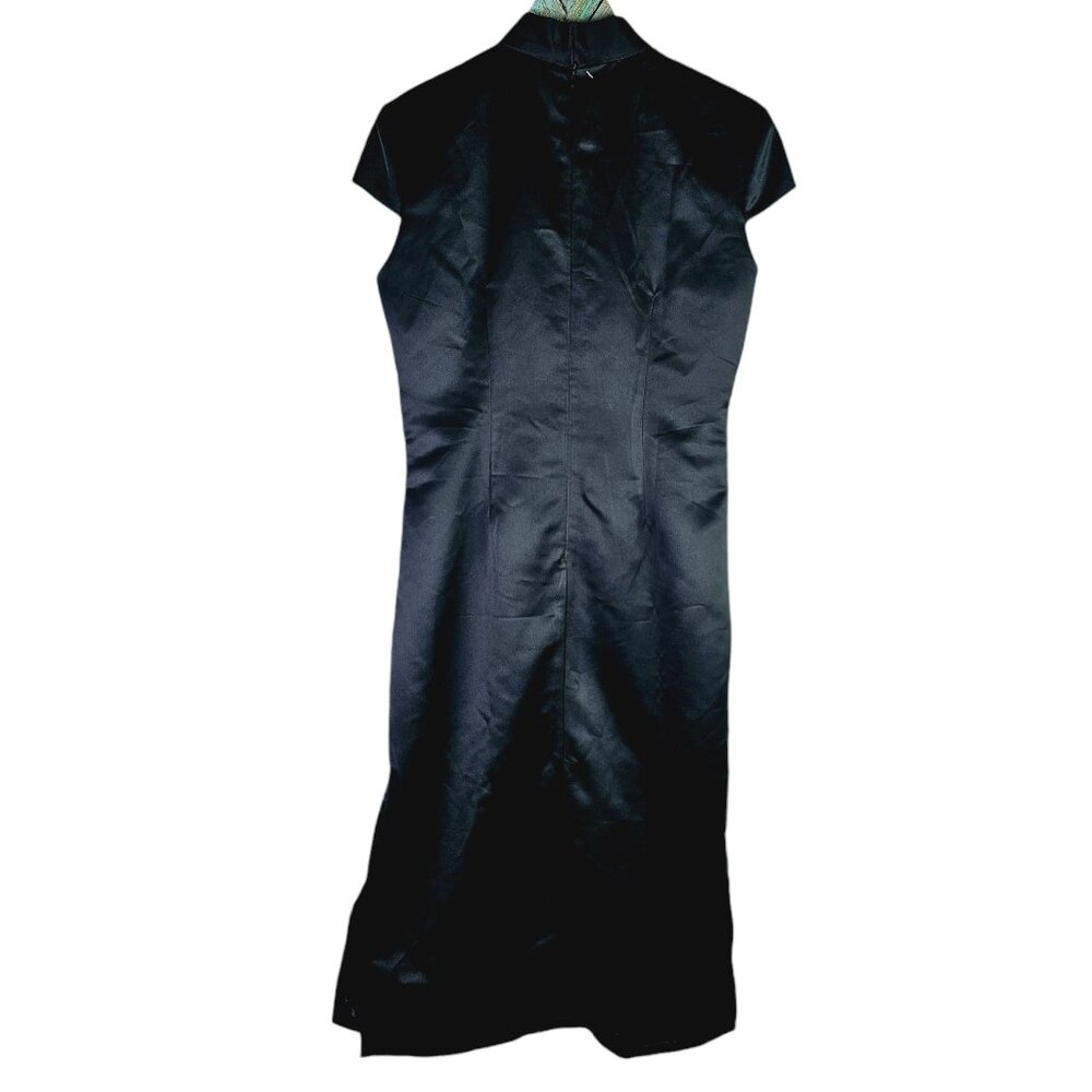 Vintage Y2K Ancient Moods Chinese Cheongsam Qipao Gold Dragon Embroidery Dress - Picture 6 of 8